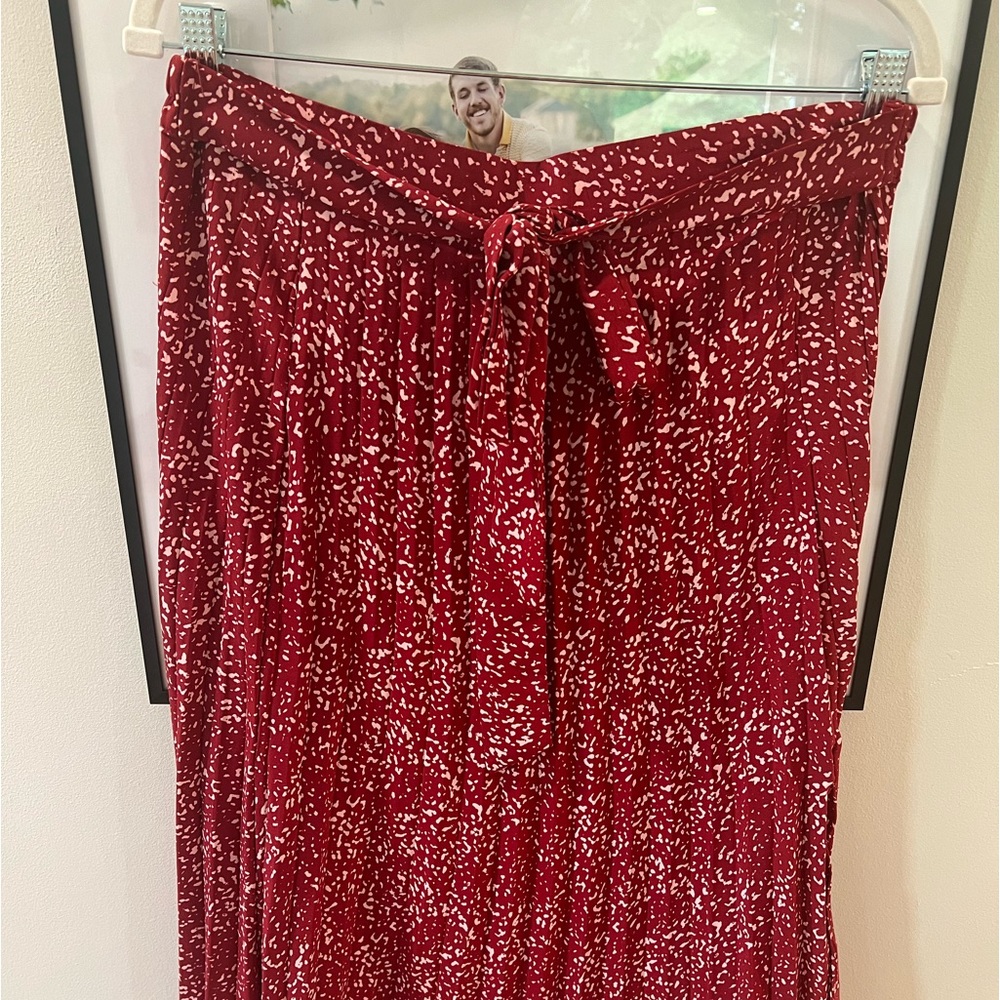 Midi Red & White Skirt